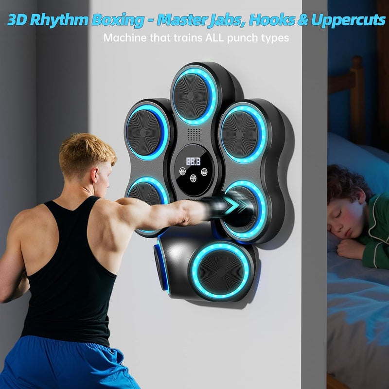 AzureHaven Music Boxing Machine for Adults Kids Interactive Punching Trainer with Boxing Gloves, Large Size Wall Mounted Electronic Boxing Target - Image 5